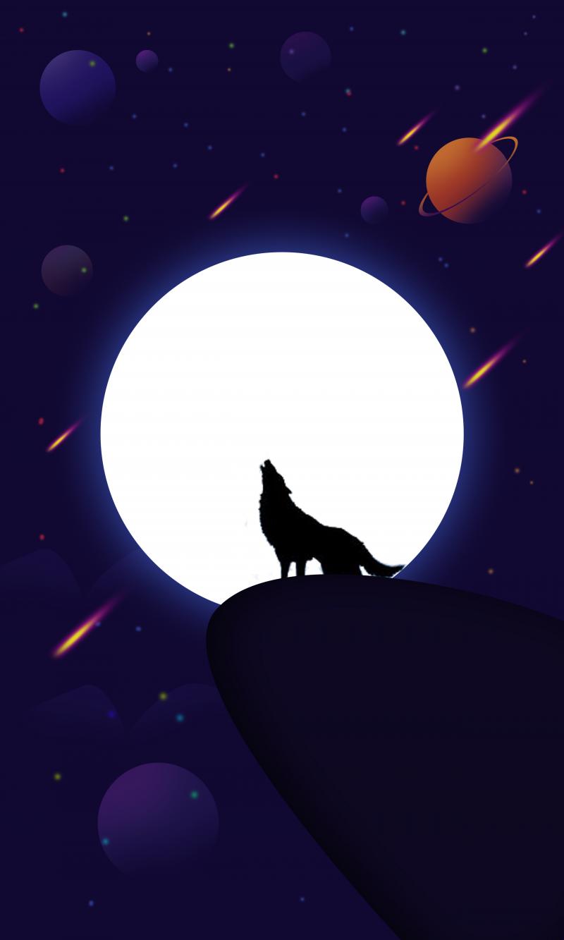 最美狼啸月图片 第2张